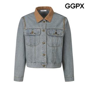 [지지피엑스]코듀로이 카라 스터드 데님 자켓 GP8JK015F