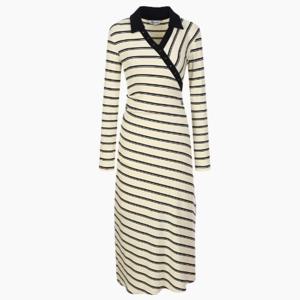 [에고이스트] [BLUE LABEL] V넥 장식 롱 원피스 ER3OOP02