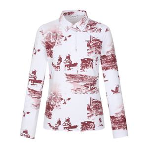 [핑] 여성 프린팅 카라 긴팔 티셔츠 121E3TO181_WN