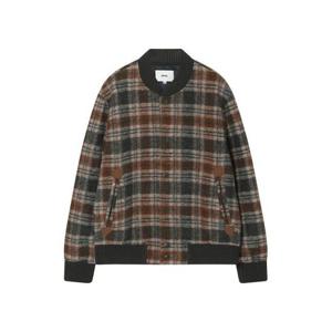 [노티그]패딩 울혼방 체크 블루종 점퍼 카키