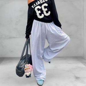 [다잇템]여성용 롱 고무줄 트랙수트 와이드핏 팬츠