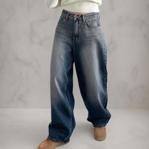 [다잇템]여성 진 로우라이즈 펌킨 와이드핏 팬츠