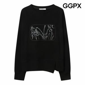 [GGPX] 플라워 프린트 컷팅 맨투맨 티셔츠 (GP9TS004B)