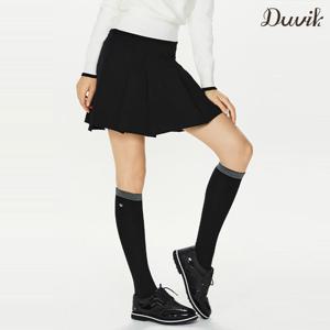 듀빅 여성 엠보 프린트 언발란스 플리츠 큐롯 DF3WCU471BK