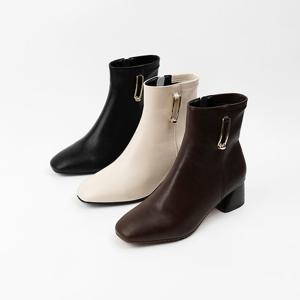 [신난다슈]여성 앵클부츠 5cm 여자 숏 앵글 부츠 기모 안감 소가죽 발편한 통굽 MRO257150