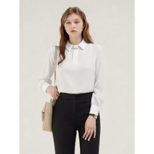 [귈림][귈림] 금장핀장식 카라 새틴 블라우스 (G5SBL007P)