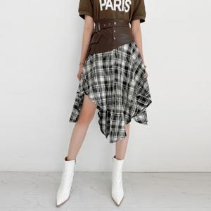 [금찌]금찌 밴스 레더 체크 스커트 SK3183