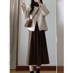 [예쎄][예쎄] 원버튼 숏코트+플레어 스커트 (S4FSE411A)