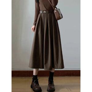 [예쎄][예쎄] 맞주름 드뮤어룩 플레어 롱스커트 (S4FSK411A)