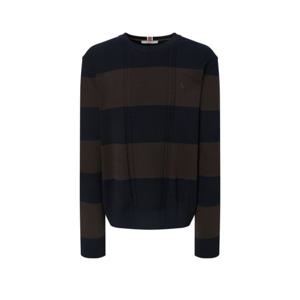 [헤지스골프] 네이비 남성 헤리티지 보더 케이블 니트HUSW5C611N3