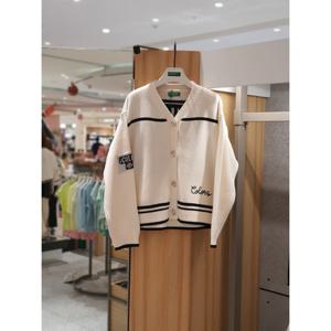 베네통키즈6 블랙 라인 크롭 가디건 QAKC06541 25F