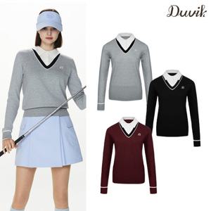 듀빅 여성 Y카라 페이크 투웨이 니트스웨터 DF3WSW257