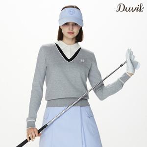 듀빅 여성 Y카라 페이크 투웨이 니트스웨터 DF3WSW257MG