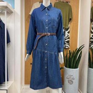 클리지 DP01 데님 캉캉 주름 롱 원피스 CP6WOP07