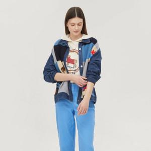 [베네통]퍼피하우스 니트 배색 데님 점퍼_BAJPA2541