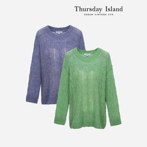 [Thursday Island] 꽈배기 루즈핏 롱 풀오버(T238MSW235W)