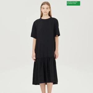 베네통 포니 니트 배색 원피스 BAOPA1541