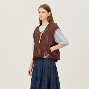 [베네통]밑단 스트링 후드 니트집업_BAKV01441