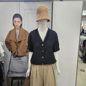 Ab.f.z DP01 노카라버튼스트링자켓블라우스 AFZ3NB45