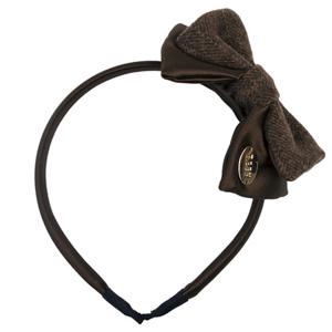 [빈BEEN]HP BZ62AX01BN 울 헤링본 브라운 리본 헤어밴드PG