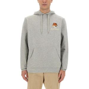MAISON KITSUNE X BARBOUR 후드티와 여우 머리 MOL0569GY52