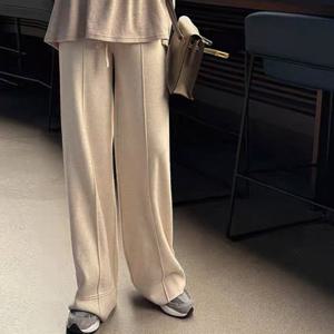 샵앤) 여성 허리밴드 더블라인 절개 니트 통바지 21DS-WPT-4907-베이지