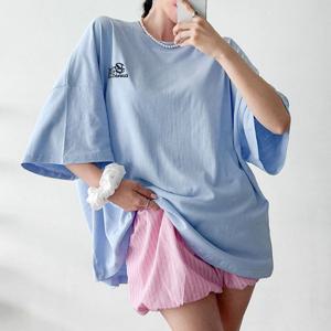 나야홍 / 빅사이즈 507 무지개마스반팔티셔츠 DNMU939