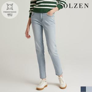 [올젠] 여성 스탠다드 플렉시블 웨이스트 데님 팬츠 (ZLD5DP2101)