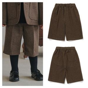 빈[BEEN]HP BZ61PT02BN 브라운 헤링본 울 반바지 PG