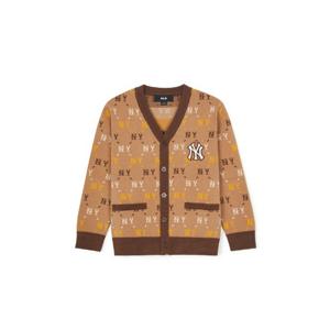 M MLB키즈긴팔티 NQK 7AKCMD144-50BGS 다이아 모노그램 전판 니트 가디건 뉴욕양키스