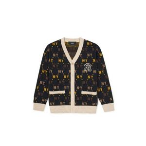 M MLB키즈긴팔티 NQK 7AKCMD144-50BKS 다이아 모노그램 전판 니트 가디건 뉴욕양키스