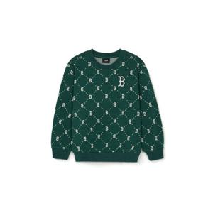 M MLB키즈긴팔티 NQK 7AMTMD144-43GND 다이아 모노그램 자가드 맨투맨 보스턴 레드삭스