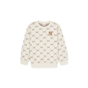 M MLB키즈긴팔티 NQK 7AMTMD144-50CRD 다이아 모노그램 자가드 맨투맨 뉴욕양키스