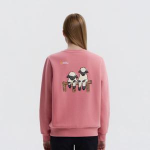 N254WSW010 여성 동물 그래픽 맨투맨 D/PINK