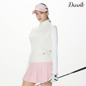 듀빅 여성 하프넥 세미 오버핏 니트 조끼 DF3WSV276WH