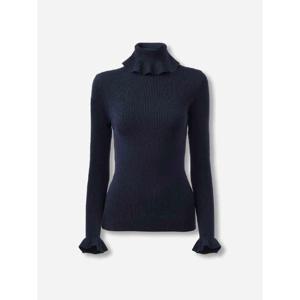끌로에   니트 FW25 CH25AMP14520FRILLED COTTON WOOL MIX KNIT 5935493 Midnight Blue