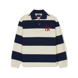 M MLB키즈긴팔티 NQK 7APQV0144-50NYS 바시티 보더 스트라이프 피케티셔츠 뉴욕양키스