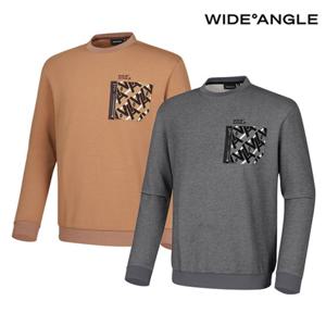 [와이드앵글] WMU24273 CO 자카드 포켓 맨투맨 티셔츠