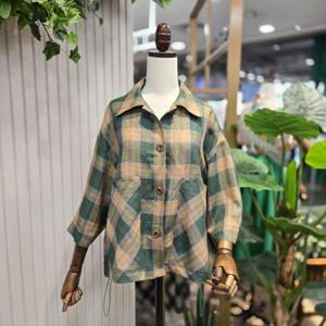 스테파니 HC05 체크이중린넨여름자켓 A25JK5215H1