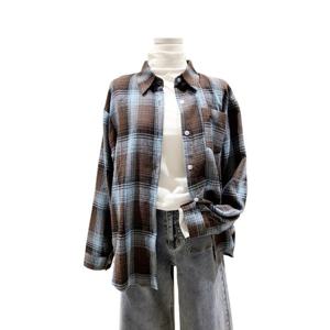 [비지트인뉴욕]배색 체크 긴팔 셔츠 VBALS65