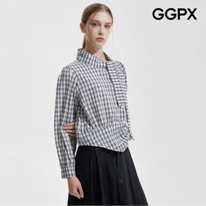 [GGPX] 타이넥 체크 패턴 블라우스 (GP9SH054F)