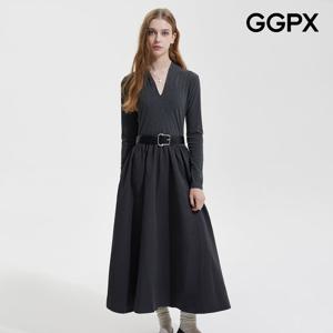 GGPX  V넥 볼륨 벨트 원피스 (GP9OP020F)