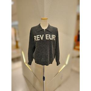 [SOUP] 레터링 반집업 카라 니트 (SBALK82)