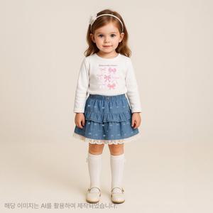 [치크(키즈)]가을 여아 긴팔 그래픽 티셔츠 CKLA2581G