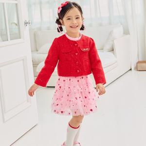 [프렌치캣(백)]PK 하트 꽃샤 스커트 Q44DAS010