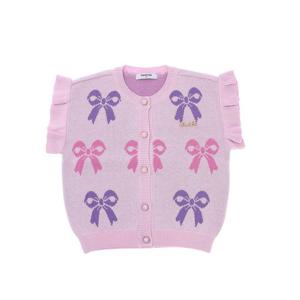 [프렌치캣(백)]핑크리본 니트 조끼(Q44DBW031)