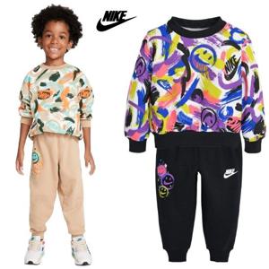 [나이키키즈(플레이키즈)]나이키키즈 토들러 보이즈 AOP 맨투맨 애기 상하세트 A243ST884P