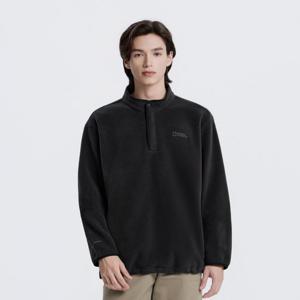 N254USW220 [폴라텍] 나오스 하프집업 맨투맨 BLACK