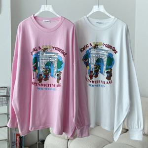 나야홍 / 빅사이즈티 V167L509 해빙굿타임박시티셔츠 GB