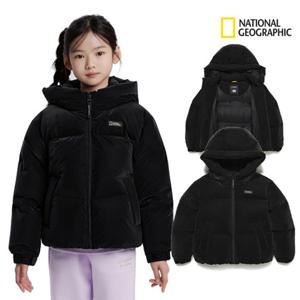 내셔널지오그래픽키즈 숏패딩 K254GDW010 여아 글라리스 블랙 덕다운 겨울 점퍼 고학년 딜